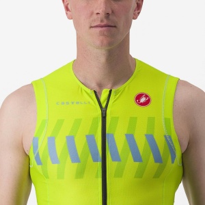 Costum de triatlon fara maneci Castelli Free Sanremo SL, Galben Fluo/Negru, M - Img 4