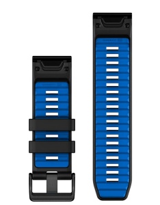 Curea Garmin quickfit 26 - Black/Pilot Blue Silicone - Img 2
