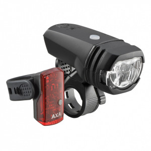 Far + stop AXA Greenline 50 lux USB 1 led - Negru - Img 2