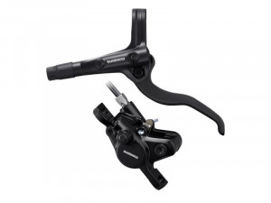 FRANA PE DISC SET ASAMBLAT SHIMANO BL-MT400(L) BR-MT400(F) FARA ADAPTOR PLACUTE RESIN FURTUN SM-BH59-SS 1000MM NEGRU INCL. OLIVA & INSERTIE CONECTARE NEGRU AMBALAT IND.