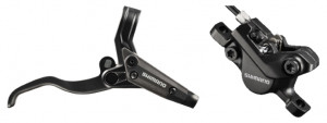 FRANA PE DISC SET ASAMBLAT SHIMANO DEORE MANETA BL-M445L(S) ETRIER BR-M447L(F) HIDRAULICA FARA ADAPTOR PLACUTE RESIN FARA ROTOR FURTUN SM-BH59 NEGRU 1000MM INCL. OLIVA SI INSERTIE CONECTARE NEGRU AMBALAT IND.