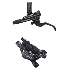 FRANA PE DISC SET ASAMBLAT SHIMANO DEORE XT BL-M8100(L) BR-M8120(F) FARA ADAPTOR PLACUTE METAL CU ARIPIOARE DE RACIRE FURTUN SM-BH90-SBM 1000MM INCL. OLIVA & INSERTIE CONECTARE AMBALAT IND.