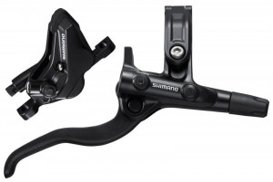 FRANA PE DISC SET ASAMBLAT SHIMANO J-KIT BL-MT401(L) BR-MT420(R) LEVIER ARGINTIU FARA ADAPTOR PLACUTE METAL FARA ARIPIOARE DE RACIRE FURTUN SM-BH90-SS 1700MM NEGRU INCL. OLIVA & INSERTIE CONECTARE NEGRU AMBALAT IND.