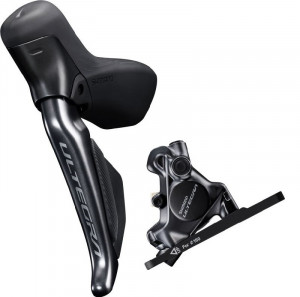 FRANA PE DISC SET ASAMBLAT SHIMANO J-KIT ULTEGRA ST-R8170(L) BR-R8170(F) HIDRAULICA PT. ROTOR 160MM PLACUTE RESIN (CU ARIPIOARE DE RACIRE) INCLUDE INSERTIE CONECTARE FURTUN SM-BH90 BLK 1000MM NEGRU 4 GROUP AMBALAT IND.