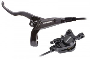 FRANA PE DISC SET ASAMBLAT SHIMANO MANETA BL-T445W(S) ETRIER BR-M446W(F) HIDRAULICA FARA ADAPTOR PLACUTE RESIN FARA ROTOR FURTUN 1000MM SM-BH59 NEGRU INCLUDE OLIVA SI INSERTIE CONECTARE NEGRU AMBALAT IND.