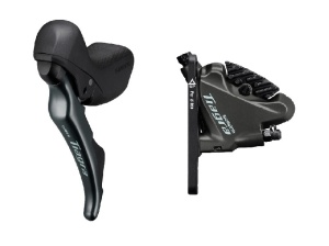 FRANA PE DISC SET ASAMBLAT SHIMANO SET/J-kit DIRECT ST-4720(L) BR-4770(F) PT. DISC 160MM PLACUTE RESIN CU ARIPIOARE DE RACIRE SL INNER 1800MM FURTUN 1000MM SM-BH90 NEGRU CAMASA OT-SP41 600MM AMBALAT IND