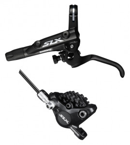 FRANA PE DISC SET ASAMBLAT SHIMANO SLX MANETA BL-M7000(L) ETRIER BR-M7000(F) HIDRAULICA FARA ADAPTOR PLACUTE RESIN FARA ARIPIOARE DE RACIRE FURTUN SM-BH90-SBM 1000MM INCL. OLIVA & INSERTIE CONECTARE NEGRU AMBALAT IND.