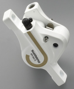 FRANA PE DISC SHIMANO BR-M575W FATA FARA ADAPTOR PT. FURCA POST MOUNT SAU SPATE PLACUTE RESIN FARA ROTOR ALB AMBALAT IND.