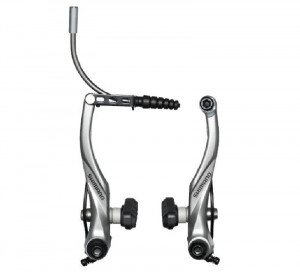 FRANA V-BRAKE SHIMANO ALIVIO BR-T4000 FATA X-TYPE (SAIBA SUBTIRE IN EXTERIOR) SABOTI S65T SURUBURI 16.0/25.0MM TUBE 90D ARGINTIU AMBALAT IND.
