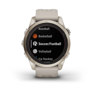 GARMIN Fenix 7S PRO 42mm - Sapphire Solar, Soft Gold, curea Light Sand - Img 10