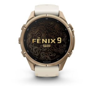 Garmin Fenix 9 Pro - inReach, 43mm Titan Autumn Gold cu curea din silicon Cream/French Gray - Img 3