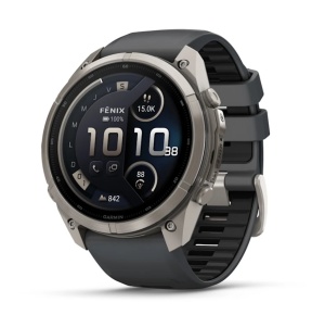 Garmin Fenix 9 Pro - inReach, 51mm Titan, cu curea din silicon Graphite/negru