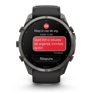 Garmin Fenix 9 Pro - inReach, 51mm Titan DLC Carbon Gray cu curea din silicon Black/Pebble Gray - Img 8