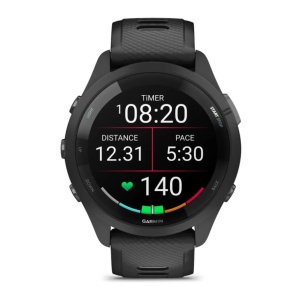 Garmin Forerunner 265 Ramă şi carcasă neagră cu curea din silicon neagră/gri pudră - Img 2
