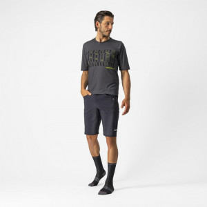 Jersey cu maneca scurta Castelli Trail Tech Tee, Antracit/Galben Fluo, XL - Img 5
