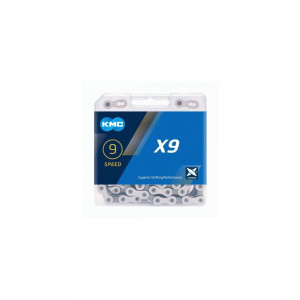 Lant KMC X9 Silver/Grey 9 Viteze 116 Zale - Set 25 bucati - Img 1
