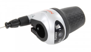 MANETA DE SCHIMBATOR SHIMANO NEXUS SL-7S31 7 VIT. REVO CABLU 2320MM CAMASA NEAGRA 2100MM CAPETE RESIN CU SURUB INTERN DE FIXARE PT. CJ-NX10 ARGINTIU AMBALAT IND.