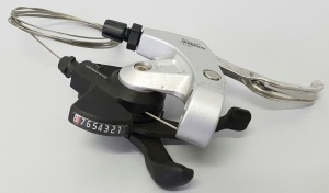 MANETA SCHIMBATOR/FRANA SHIMANO ALIVIO ST-MC18S DREAPTA 8 VIT. 2 DEGETE CABLU SCHIMBATOR 2050MM ETANS OGD NEGRU VRAC