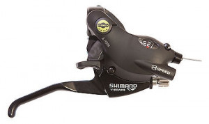MANETA SCHIMBATOR/FRANA SHIMANO ST-EF29-8R(LL) DREAPTA 8 VIT. PT. SCHIMBATOR SPATE LOW NORMAL CABLU DE SCHIMBATOR 2050MM PT. V-BRAKE NEW INDICATOR & LENS NEGRU VRAC