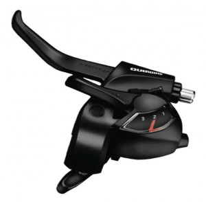 MANETA SCHIMBATOR/FRANA SHIMANO ST-EF41-L STANGA 3 VIT. CABLU DE SCHIMBATOR 1800MM 2 DEGETE PT. V-BRAKE NEGRU AMBALAT IND.