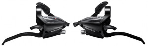 MANETA SCHIMBATOR/FRANA SHIMANO ST-EF500-2A 8X3 VIT. STANDARD SCHIMBATOR/FRANA CABLU/CAMASA NEAGRA 2 DEGETE PT. V-BRAKE NEGRU AMBALAT IND.