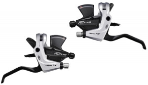 MANETE SCHIMBATOR/FRANA SHIMANO ALTUS ST-M370-S 9X3 VIT. CABLU 2050/1800MM OUTER CASING SP40NEGRU NEGRU BRAKE CABLE FOR V-BRAKE OGD ARGINTIU AMBALAT IND.