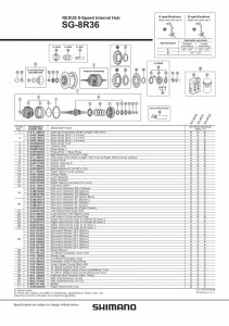 MECANISM INTERN SHIMANO SG-S700 187MM