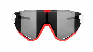 Ochelari Force Creed, lentila neagra oglinda, alb/rosu - Img 4