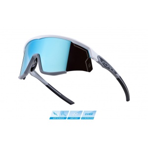 Ochelari Force Sonic lentila albastra oglinda alb/gri