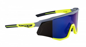 Ochelari Force Sonic, lentila albastra oglinda, gri/fluo - Img 3