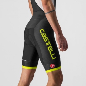 Pantaloni scurti cu bretele Castelli Competizione Kit, Negru/Galben Fluo, XXXL - Img 4