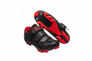 Pantofi ciclism FLR F-65 III Elite Mtb - Negru/Rosu 45 - Img 3