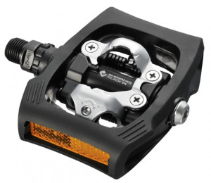 PEDALE SHIMANO PD-T400 SPD CU CATADIOPTRII INCL. PLACUTE SM-SH56 NEGRU AMBALAT IND.