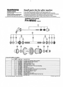 QUICK RELEASE SHIMANO FH-M950 168MM COMPLET 6-5/8"