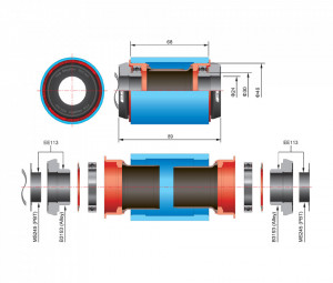 Reductie monobloc FSA de la PF30 BB Road la M/Exo alloy CK EE113