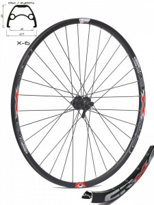 Roata fata CROSSER X6 32H 28" QR - Frana disc (CenterLock) cu butuc SHIMANO TX505 | capsata