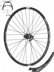 Roata spate CROSSER X6 32H 27.5" Caseta, QR - Frana disc (CenterLock) cu butuc SHIMANO TX505 | capsata