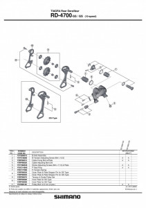 ROLE SCHIMBATOR GHIDARE & TENSIONARE SHIMANO RD-4700