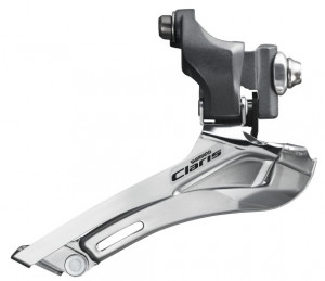 SCHIMBATOR FATA SHIMANO CLARIS FD-2400 DUBLU PT. 8 VIT. PE SPATE BRAZED-ON AMBALAT IND.