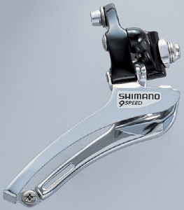 SCHIMBATOR FATA SHIMANO FD-R440-L DUBLU PT. GHIDON DE SOSEA DREPT PT. 8 VIT. PE SPATE BRAZED-ON CL 43.5MM NEGRU VRAC