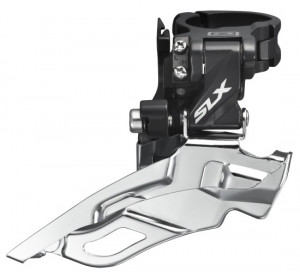 SCHIMBATOR FATA SHIMANO SLX FD-M671-A TRIPLU DOWN SWING TRAGERE DE SUS PT. 10 VIT. PE SPATE COLIER 34.9MM (CU ADAPTOR 28.6MM & 31.8MM) PT. 40/42T UNGHI CS 66-69 AMBALAT IND.