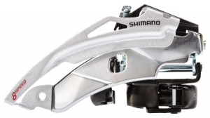 SCHIMBATOR FATA SHIMANO TOURNEY FD-M191 TOP SWING TRAGERE DUBLA COLIER 34.9MM (CU ADAPTOR 31.8MM & 28.6MM) PT. 48-38-28T CL 47.5/50MM UNGHI CS 63-66 AMBALAT IND.