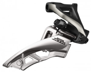 SCHIMBATOR FATA SHIMANO XTR FD-M9000-H TRIPLU PT. 11 VIT. PE SPATE HIGH CLAMP SIDE SWING TRAGERE PRIN FATA COLIER 34.9MM (INCL. ADAPTOR 28.6 & 31.8MM) CS ANGLE 66-69 AMBALAT IND.