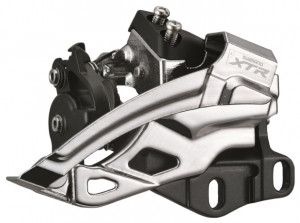 SCHIMBATOR FATA SHIMANO XTR FD-M985-E2 DUBLU (PT. 40-38T) E-TYPE TOP SWING TRAGERE DUBLA FARA BB PLATE & SURUB PT. BB PLATE UNGHI CS 66-69 CL 46.8MM AMBALAT IND.