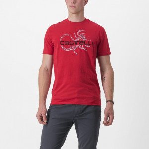 Tricou casual Castelli Finale Tee, Rosu, XXL