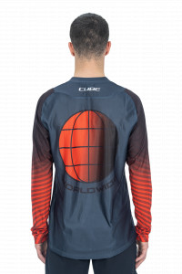 TRICOU CICLISM CUBE VERTEX ROUND NECK JERSEY L/S GREY RED L - Img 3