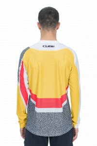 TRICOU CICLISM CUBE VERTEX ROUND NECK JERSEY L/S YELLOW PINK L - Img 3