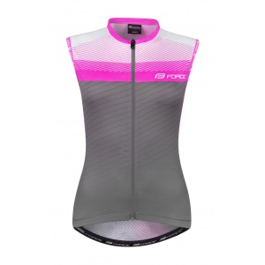 Tricou ciclism fara maneci Force F Acceler, gri/roz, M - Img 6