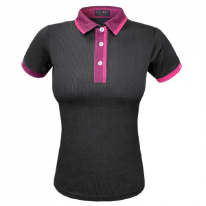 Tricou Ciclism Polo FUNKIER Bari W Active Women (S/S) - Black/Pink M - Img 2