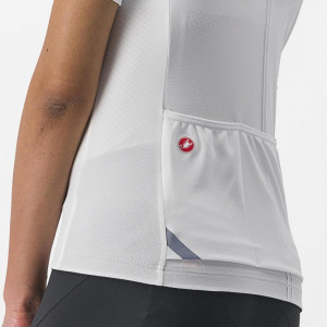 Tricou cu maneca scurta Castelli Anima 4, pentru femei, alb fildes, XS - Img 3